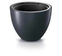 Tymar DBHEM Pot de fleurs avec insert - En plastique - Grand format - Anthracite - Diamètre : 40 cm