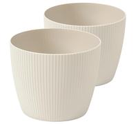Tymar Lot de 2 pots à fleurs, forme ronde, cache-pot ((2pack) Beige-2, ø 21 cm)