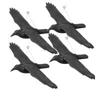 Tymar Lot de 4 corbeaux volants, répulsif contre les pigeons pour balcon, anti-pigeons et corbeaux en plastique (corbeaux volants)