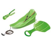 Tymar Luge Bob, luge pour enfants avec pince à boules de neige et toboggan pour enfants, bébé (toposet ; vert)