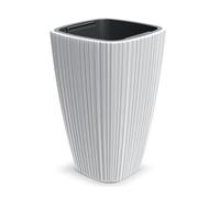 Tymar Pot de Fleur Haut pour Intérieur & Extérieur, Grand Porte-Pot, Pot de Fleurs Carré avec Insert, Pot de Fleurs en Plastique_OR Carré (40x40 cm/H=60 cm; Blanc)