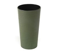 Tymar Pot de fleurs avec insert - En plastique - Grand format - Forme ronde - Aspect burin - Pour l'intérieur et l'extérieur - Jardin, balcon, terrasse, maison - Vert ECO haut - Diamètre 30 cm