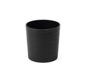 Tymar Pot de fleurs avec insert, jardinière en plastique, cache-pot, grand, forme ronde, aspect ciseaux, pour intérieur et extérieur, jardin, balcon, terrasse, maison MADL001 (Noir, ø 30 cm)