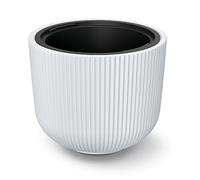 Tymar Pot de Fleurs avec Insert, Pot de Fleurs en Plastique, jardinière, Grand Pot de Plantes(DBML Blanc,ø 35 cm)