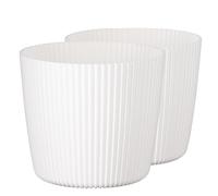 Tymar Pot de Fleurs, jardinière, Lot de 2, Forme Ronde((2pack) Blanc, ø 35 cm)