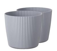 Tymar Pot de Fleurs, jardinière, Lot de 2, Forme Ronde((2pack) Gris Clair, ø 35 cm)