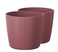 Tymar Pot de Fleurs, jardinière, Lot de 2, Forme Ronde((2pack) Marsala, ø 30 cm)