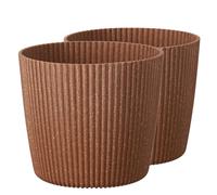 Tymar Pot de Fleurs, jardinière, Lot de 2, Forme Ronde((2pack) Nature, ø 13 cm)
