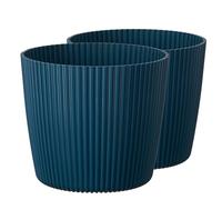 Tymar Pot de Fleurs, jardinière, Lot de 2, Forme Ronde((2pack) Océan, ø 13 cm)