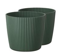Tymar Pot de Fleurs, jardinière, Lot de 2, Forme Ronde((2pack) Vert, ø 20 cm)