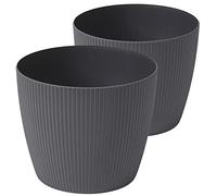 Tymar Pot de Fleurs, Lot de 2 (Anthrazite, ø 10 cm)