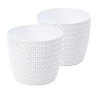 Tymar Pot de Fleurs, Lot de 2 (Blanc, ø 19cm)