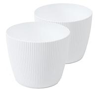 Tymar Pot de Fleurs, Lot de 2 (Blanc, ø 21 cm)