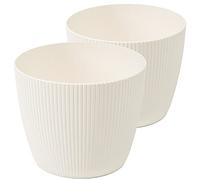 Tymar Pot de Fleurs, Lot de 2 (Crème, ø 18 cm)