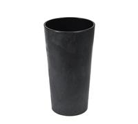 Tymar Pot de fleurs, vase haut intérieur, jardinière, grand pot de fleurs, cache-pot (Béton Noir ; ø 19 cm)