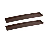 Tymar Sous-pot pour jardinière rectangulaire, sous-pot pour fleurs 80 cm, lot de 2 sous-pots pour plantes, pot de fleurs jardinière bac de plantation_Modèle IP (Marron)