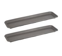 Tymar Sous-pots pour jardinière rectangulaire, sous-pots pour fleurs 100 cm, lot de 2, sous-pots pour jardinière, pot de fleurs et bac à plantes _Natura (Anthracite)