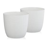 Tymar TURO Lot de 2 pots à fleurs/cache-pots pour plantes d'intérieur (blanc, diamètre : 19 cm)
