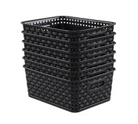 Tyminin Boîtes de rangement empilables en plastique pour congélateur, noir, 6 paquets
