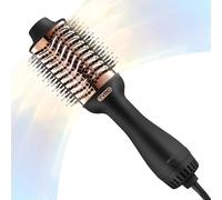 TYMO Brosse Soufflante Chauffante - One-Step Sèche-cheveux et Brosse Volume Ionique Pour Séchage Rapide, Lisser, Boucler, Créer du Volume, 3 Températures, 1200W, Or