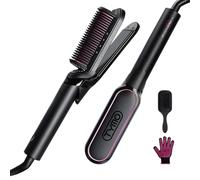 TYMO Lisseur Cheveux Professionnel- Fer a Lisser et Boucleur 2 en 1 Brosse Lissante Ionique Brosse Chauffante Lissante pour Lisseur Rapide, Anti-BrûLure et Anti-Emmêlage, Pour Tous Types de Cheveux