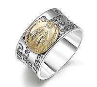 TYMONT Bague Bible Vierge Marie Pour Homme En Argent Sterling S925, Bague Vierge Marie Bible Vintage Gothique,Argent,11