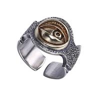TYMONT Bague Oeil D'horus Pour Homme En Argent Sterling S925, Bague Oeil De Diable Ajustable Vintage Gothique,Argent,11