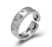 TYMONT Bague Simple Pour Femme En Argent Sterling S925, Bague De Mesure Digitale D'empreinte Personnalisée,Argent,10