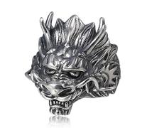 TYMONT Bague Tête De Dragon Bague Design Gothique Vintage Pour Hommes Vélo Hip Hop Moto Bague Dragon Cool S925 Bijoux En Argent Sterling,Argent,12