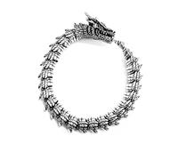 TYMONT Bracelet « Dragon Bone » Pour Homme : Style Robuste D'inspiration Vintage ; Accessoire Unisexe Minimaliste En Chaîne,Argent,20cm