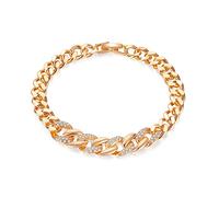 TYMONT Bracelet Plaqué Or Avec Chaîne Cubaine À La Mode Pour Femmes, Bracelet En Zircon Incrusté De Liens Gothiques, Cadeau D'anniversaire Promis