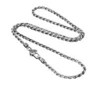TYMONT Collier Torsadé En Argent Sterling 925, Collier En Argent Pour Hommes, Chaîne Torsadée Vintage Avec Fermoir Six Mots De Vérité,Argent,50cm