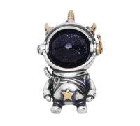 TYMONT Pendentif Astronaute En Argent Sterling S925, Collier Pendentif En Argent Sterling Pour Homme,Argent,Pendant + Chain 60cm