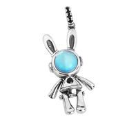 TYMONT Pendentif Astronaute Lapin En Argent Sterling S925, Collier Pendentif En Argent Sterling Pour Homme,Argent,Pendant + Chain 65cm