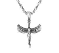 TYMONT Pendentif Croix Ange En Étain Pur Personnalisé, Collier Pendentif Punk Hip Hop En Étain Pur Pour Hommes Et Femmes,Argent,Single Pendant