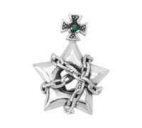 TYMONT Pendentif Croix Étoilée En Argent Sterling S925, Collier Pendentif En Argent Sterling Personnalisé Pour Hommes Et Femmes, À La Mode Et Polyvalent,Argent,Pendant + Chain 70cm