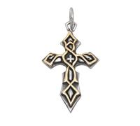 TYMONT Pendentif Croix Religieuse En Argent S925 Pour Homme, Collier Pendentif Argent Gothique Croix Vintage,Argent,Pendant + Chain 70cm