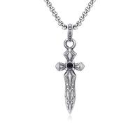 TYMONT Pendentif Épée En Étain Pur, Pendentif Épée En Étain Pur Pour Homme, Pendentif Épée En Étain Pur Pour Homme,Argent,Single Pendant