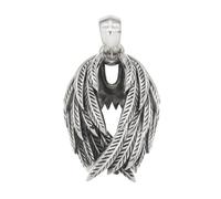 TYMONT Pendentif Homme En Argent Sterling S925 Ailes D'ange, Pendentif Plume Vintage En Argent Sterling,Argent,Pendant + Chain 55cm