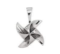 TYMONT Pendentif Moulin À Vent Rotatif En Argent Sterling S925, Modèles Homme Et Femme, Pendentif En Argent Polyvalent Personnalisé,Argent,Pendant + Chain 70cm