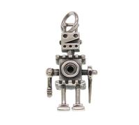 TYMONT Pendentif Robot En Argent Sterling S925, Collier Pendentif En Argent Sterling À La Mode Vintage Et Polyvalent,Argent,Pendant + Chain 65cm