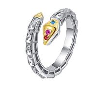 TYMONT S925 Argent Sterling Serpent Anneau Ouvert Or,Bague Classique En Argent Sterling À La Mode,Argent,6