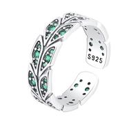 TYMONT S925 Bague En Argent Sterling Avec Queue De Paon Et Diamants Pour Femmes, Bague En Argent Sterling Simple Et Élégante,Argent,10
