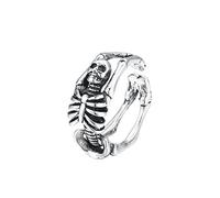 TYMONT S925 Bague En Argent Sterling Pour Homme Avec Tête De Mort Et Évent Vintage Bague Personnalisée,Argent,7