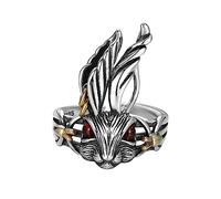 TYMONT S925 Bague Femme En Argent Sterling, Lapin Vintage Personnalisé Bague Ouverte Ajustable,Argent,9