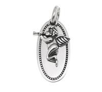 TYMONT S925 Pendentif Carré En Argent En Forme De Chérubin, Collier En Argent Sterling Avec Cent Pendentifs En Argent À La Mode Féminine,Argent,Pendant + Chain 55cm
