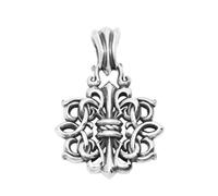 TYMONT S925 Pendentif Crucifix En Argent Sterling Avec Ancre, Collier Vintage En Argent Sterling Avec Cent Pendentifs,Argent,Pendant + Chain 70cm