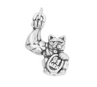 TYMONT S925 Pendentif En Argent Sterling Bras Licorne Chat De La Fortune, Collier Pendentif En Argent Sterling Pour Hommes Et Femmes, Personnalisé Et Assorti À Cent,Argent,Pendant + Chain 65cm