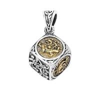 TYMONT S925 Pendentif En Argent Sterling Carré Avec Motif D'herbe, Quatre Éléphants Et Quatre Bêtes, Collier Pendentif En Argent Sterling Personnalisé Pour Hommes Et Femmes,Argent,Pendant + Chain 70cm