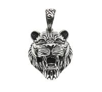 TYMONT S925 Pendentif Tigre En Argent Sterling, Collier Pendentif En Argent Sterling À La Mode Vintage Avec Des Centaines De Pièces,Argent,Pendant + Chain 70cm